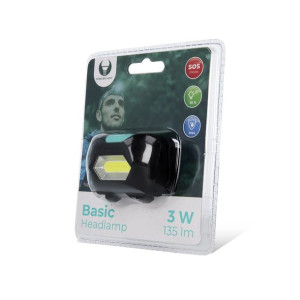 Latarka czołowa LED Basic COB 3W 135lm 3 x AAA For