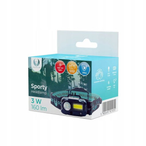 Latarka czołowa LED Sporty XP-E 3W + COB 3W 160lm