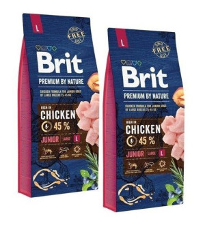 Brit Premium By Nature Junior Large Chicken 2x 15 kg - sucha karma dla młod