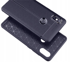 Etui Ipaky Leather Case Xiaomi Mi Max 3 Granatowe