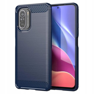 Carbon Case Etui do Xiaomi Poco F3 Niebieskie