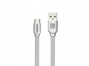 Remax RC-047a płaski kabel USB / USB Typ C 1M SRBN