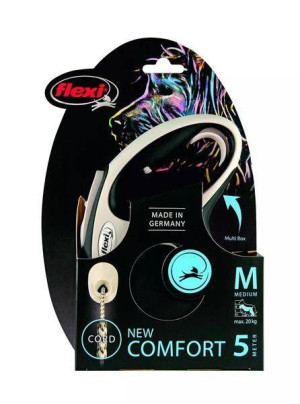 FLEXI Smycz automatyczna New Comfort M linka 5 m kol. czarny