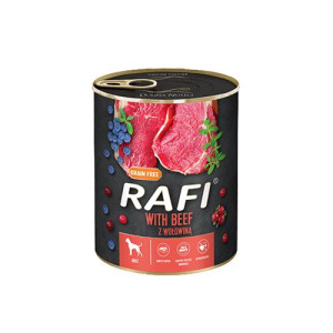 Rafi Mokra karma dla psa Wołowina, Borówki i Żurawina 800g