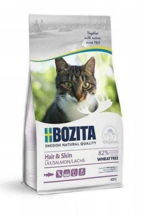 Bozita Hair & Skin Wheat Free Salmon 400 g - sucha karma dla kotów dorosłyc