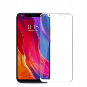 Szkło Hartowane do Xiaomi MI8 Białe na cały ekran