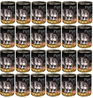 Piper junior z żołądkami z kurczaka i ryżem 24 x 400 g - mokra karma dla sz