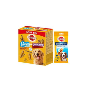 PEDIGREE Rodeo, Jambone Mega Box 780g + Pedigree Dentastix Rasy Średnie GRA