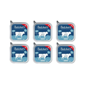 Butcher's Original Junior, z wołowiną, pasztet dla szczeniąt, 6 x 150g