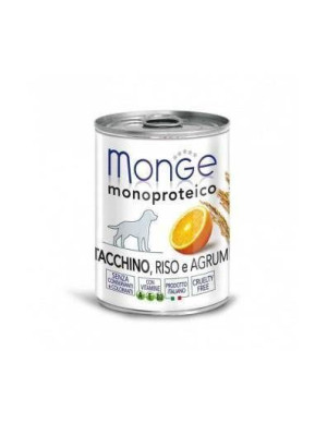 MONGE Dog Fruit Monoprotein Indyk z ryżem i pomarańczą, 400g - Karma mokra