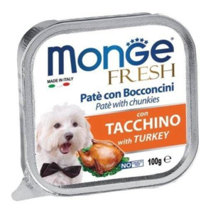 MONGE Fresh Karma dla psa Pasztet z indykiem, 100 g - mokra karma dla psów,