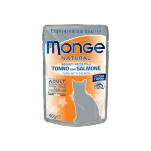 MONGE Buste Cat Tuńczyk z łososiem w galarecie 80 g