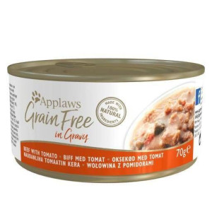 APPLAWS Cat Tin Grain Free Beef with Tomato in Gravy 72x70g mokra karma dla