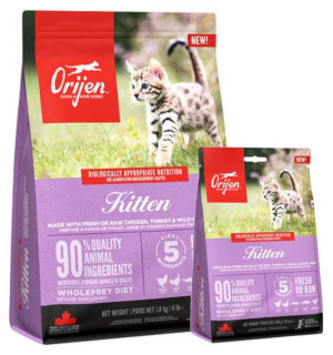ORIJEN Kitten Chicken - bezzbożowa sucha karma dla kociąt, 1.8 kg + 340 g G