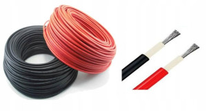 Kabel przewód solarny czarny 6 mm fotowoltaika 1M