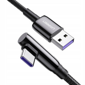 Kabel USB do USB-C UGREEN US317 kątowy, 2m (czarny