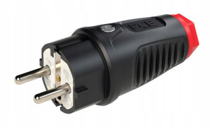 Wtyczka gumowa PCE 0521-s 16A IP44 uni-schuko