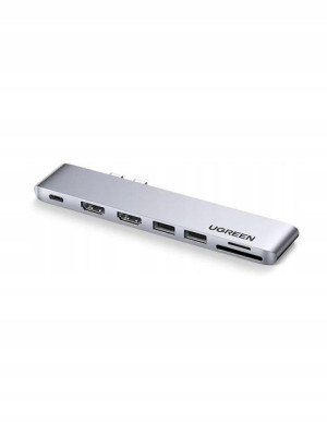 Adapter 7 w 2 UGREEN CM356 Hub USB-C dla MacBook A