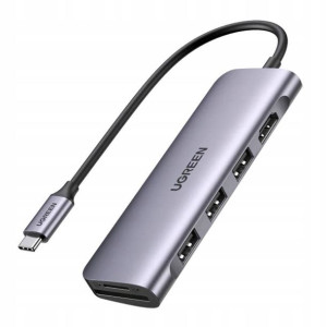 Adapter 5w1 UGREEN Hub USB-C do 3 portów USB3.0-A