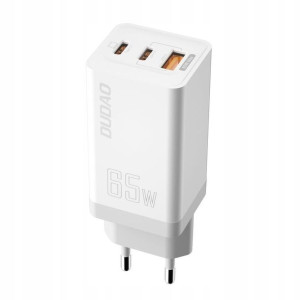 Dudao GaN ładowarka 65W USB 2xUSB-C PD A7xs biała