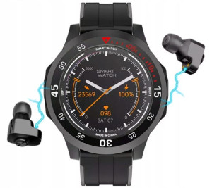 Smartwatch Rubicon RNCE85 Czarny ze słuchawkami