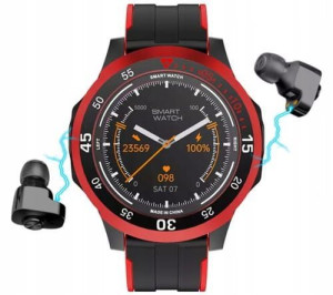 Smartwatch Rubicon RNCE85 Czerwony ze słuchawkami