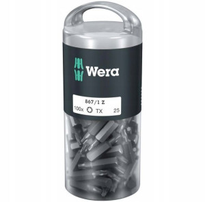 Duże opakowanie bitów do śrub z gniazdem TORX® 1/4 DIN 3126 C 6,3, 100 bitó