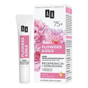 AA Flowers&Oils 75+ Odbudowa krem przeciwzmarszczkowy na okolice oczu i ust