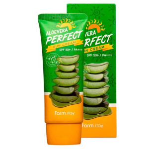 FarmStay Aloevera Perfect Sun Cream krem przeciwsłoneczny z aloesem SPF 50+