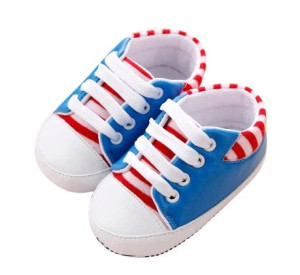 Buciki niechodki trampki 11 cm niebieskie wiosenne