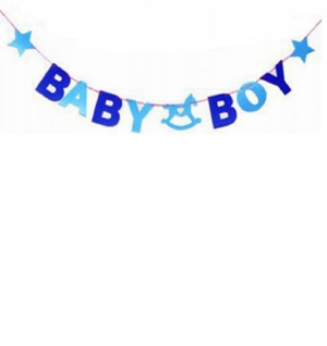 Girlanda Baby Shower baby boy chłopiec dekoracja