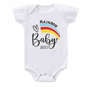 Body Rainbow Baby tęczowe dziecko bawełna białe