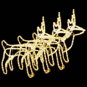Renifery ozdobne z ciepłym białym LED, 3 szt., 60x30x60 cm