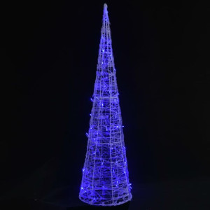 Stożek dekoracyjny, akrylowy, niebieski, LED, 120 cm