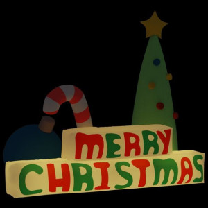 Nadmuchiwany napis „Merry Christmas” z LED, 197 cm