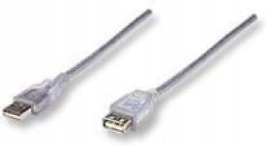 Kabel USB 2.0 przedłużacz 4.5 m Silver MANHATTAN