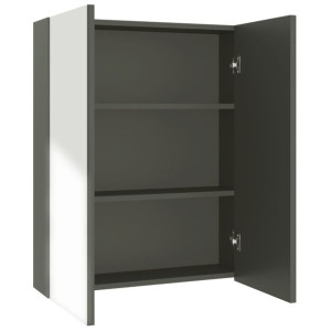 Szafka łazienkowa z lustrem, 60x15x75 cm, MDF, szara