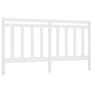 Wezgłowie łóżka, białe, 206x4x100 cm, lite drewno sosnowe