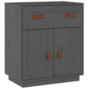 Szafka, szara, 65,5x40x75 cm, lite drewno sosnowe