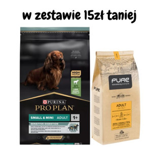 PRO PLAN Sensitive Digestion Small & Mini 7kg + PURE Brave mini 2kg