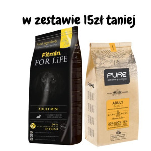 FITMIN For Life Mini Adult 3kg + PURE Brave mini 2kg