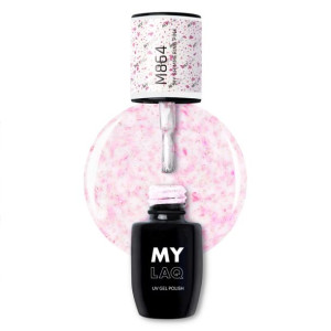 Mylaq Lakier hybrydowy M864 MY SHIMMERING PINK 5 ml