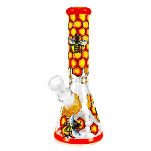 Bee Szklane Ręcznie Malowane Bongo 25cm