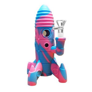 Bongo silikonowe Rocket LED Pink 20cm