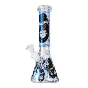 Dark Blue Gorilla Świecące w Ciemności Szklane Bongo 25cm