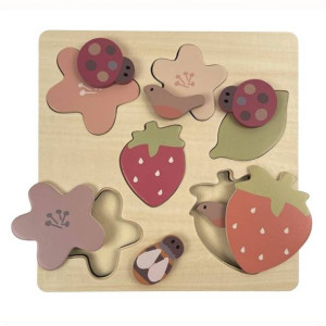 Egmont Drewniane puzzle z truskawkami