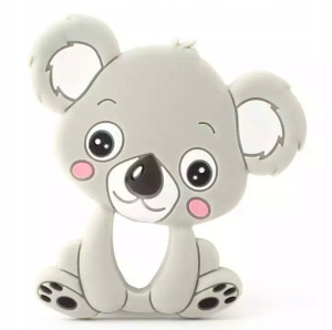 Gryzak dla niemowląt szary koala ząbkowanie