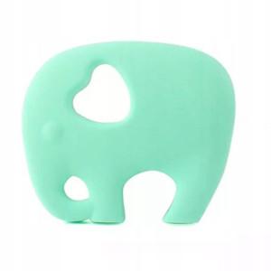 Gryzak silikonowy miętowy słoń dla niemowlaka