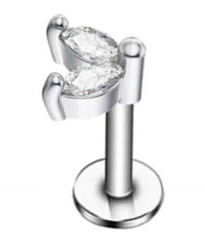 Labret Kolczyk do Ucha Z Cyrkoniami 1,2/8 mm