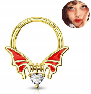 Kolczyk do Nosa Ucha Nietoperz Clicker Septum STAL